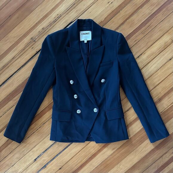 L’Agence Kenzie Blazer in Midnight Blue Navy Size O (MISSING BUTTON!) - Picture 2 of 7